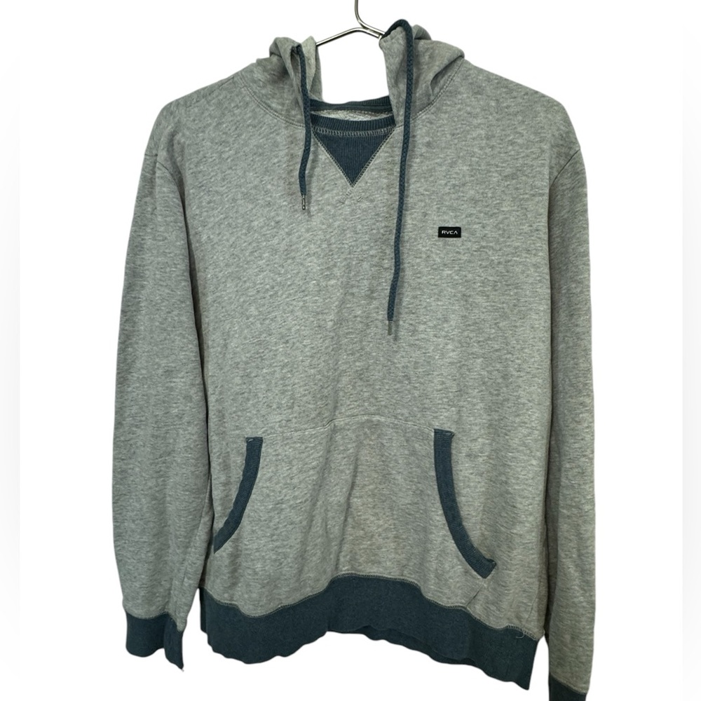 High End Classic RVCA Surf Skate Gray Blue Hoodie Men’s M Hoodie